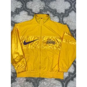 New Nike Mens Jacket Los Angeles Lakers Courtside Yellow Purple NBA Size Large